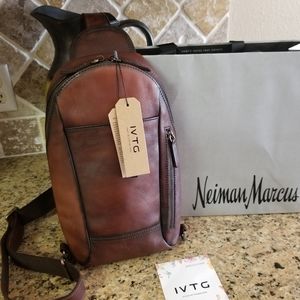 Mens IVTG Leather Sling Bag